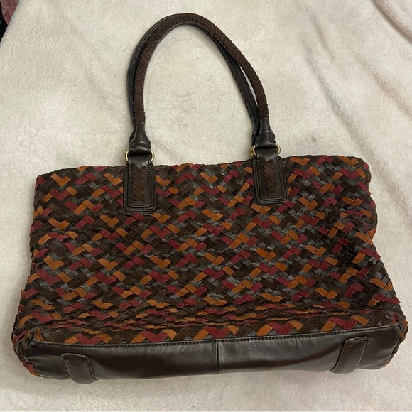 Sondra Roberts woven leather top handle handbag purse - Picture 1 of 10